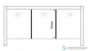 Душевые Перегородки 16мм из сэндвич-панель – 3 кабины